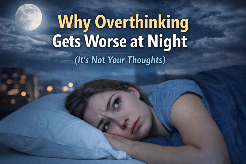 Overthinking at night caused by nervous system stress and anxiety