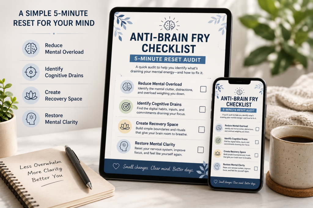Anti-Brain Fry Checklist digital burnout recovery tool