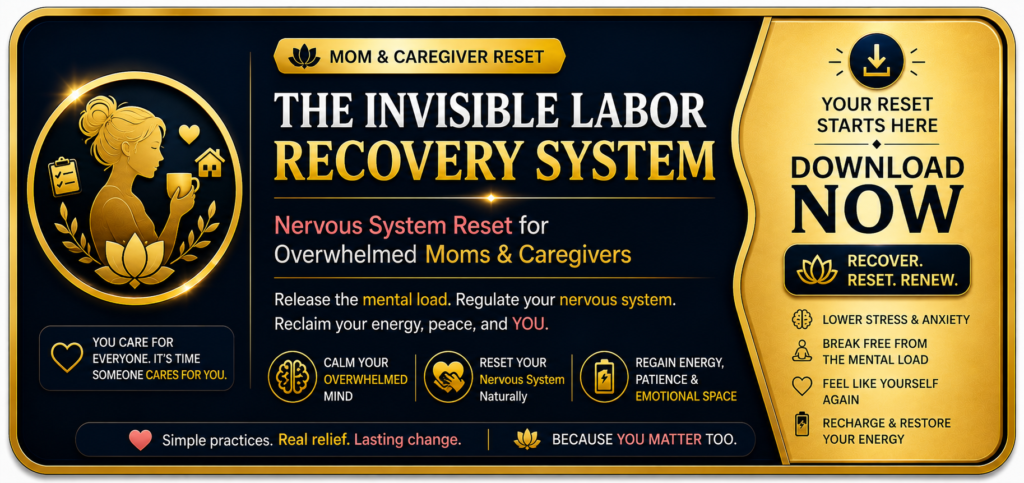 The Invisible Labor Recovery System helps overwhelmed moms and caregivers reduce mental load emotional exhaustion and nervous system overwhelm